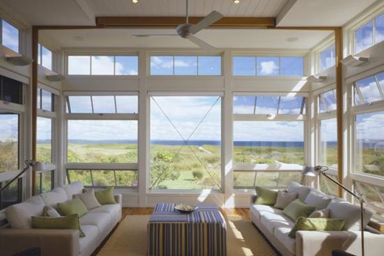 2008 CHDA 

Merit Award: Custom Home Less Than 3,000 Square Feet

Aquinnah, Mass., Residence

Entrant/Architect: Hutker Architects, Vineyard Haven, Mass.; Builder: Perry Construction Co., Oak Bluffs, Mass.


Operable transoms allow for cross-ventilation and help frame the watery horizon. Cable bracing at the center window helps resist wind loads.