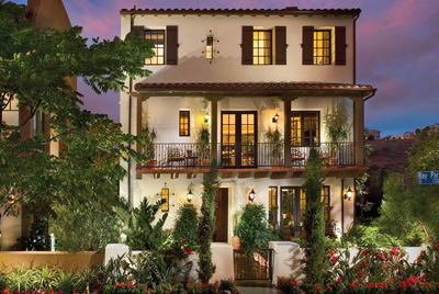 This Spanish-colonial townhouse, designed by JZMK Partners, allows buyers to have it all, in spite of zero–lot line restrictions. Its first-level garden patio and two second-level decks provide al fresco retreats. And its three-car garage, tucked discreetly behind two first-floor flex rooms, is an unheard of perk for a city home.