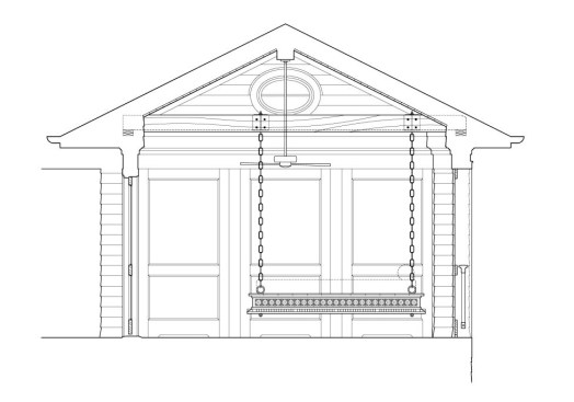Inspiration came from the client, who had seen pictures of an Indonesian hanging bed. The four structural pegs are capped in ebony, an Arts & Crafts-inspired detail. 