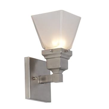 The manufacturer says the versatile Evanston flat-mount wall sconce is suitable for any interior style—whether classic or modern. Shown in a brushed nickel finish, the light measures 9 inches long and 5 inches wide, and has a 2 1/4-inch square shade holder. 
www.brasslight.com.