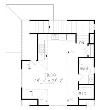 Garage Plan with Apartment (Upper Floor Plan) from Houseplans.com