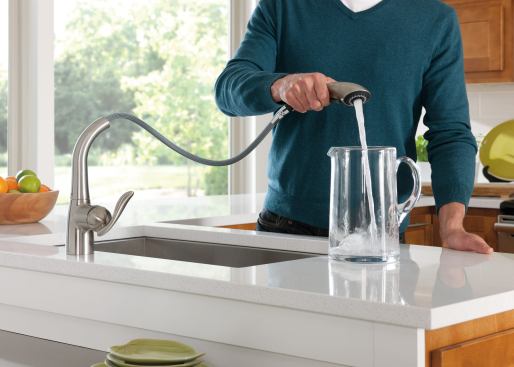 The company has adapted its user-friendly pull-down kitchen faucet system Reflex to work with all of its pullout faucets. As a result, products will offer better range of motion, longer and easier reach, and smooth and secure retraction. The Arbor (shown) is one of the first pull-out models to feature Reflex. 
www.moen.com.