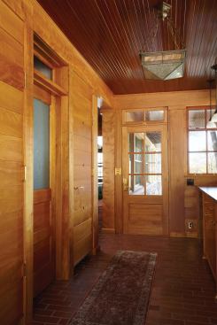 The project's wood-lined hallway and entry.