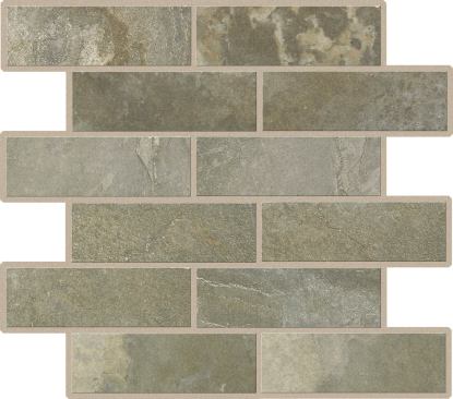 Shaw Floors This glazed porcelain tile features Shaw’s Clarity Digital Imaging technology to achieve the look of slate with up to 10 times more unique patterns before repeating compared with traditional glazing techniques. Available in a variety of floor, wall, and accent tiles, choose from four available color options including the transitional styled Luna Park (shown). Shaw says the tiles are made from 40 percent recycled content.