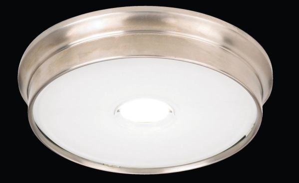 Surface Tension Powered by JuiceWorks LED lighting technology, these surface-mount fixtures use 15 wattsóconsuming 85% less energy than incandescent fixtures and 40% less energy than equivalent CFLsówhile delivering 40 lumens per watt, says the firm. The light offers smooth dimming down to 10%. A retrofit version is available, allowing users to convert existing recessed lighting to LED. Sea Gull Lighting. 800.347.5483. 
www.seagulllighting.com.