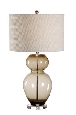 Ikebana Vase Lamp with mouth-blown glass, hand-colored.