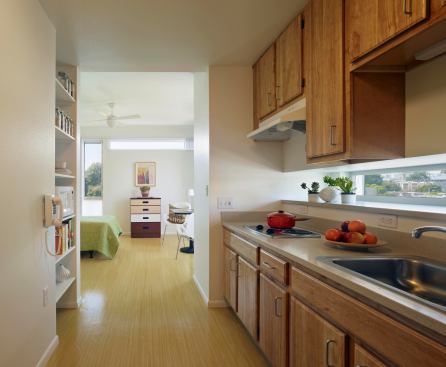 Compact units with low- and no-VOC interiors make for healthy, affordable units at Richardsoon Apartments.