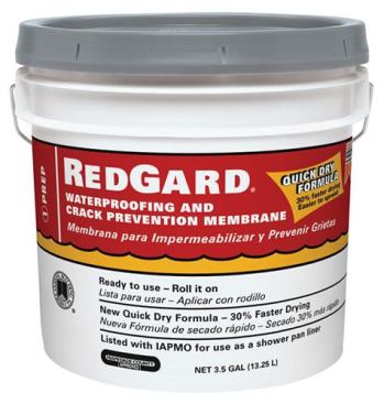 RedGard is a waterproofing and crack-prevention membrane that is ideal for residential and commercial tile and stone applications. The product creates a continuous waterproofing barrier and also reduces crack transmission in tile and stone floors. www.custombuildingproducts.com.