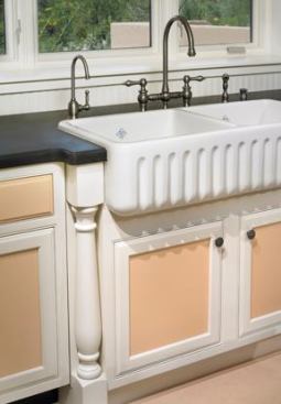 Custom cabinets are made of FSC-certified plywood painted with low-VOC paint. Glues are soy-based and formaldehyde-free.
