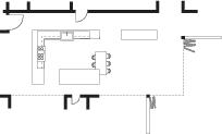 The kitchen's floor plan.