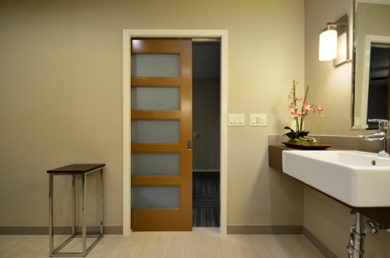 Lowered light switches allow wheelchair access. 