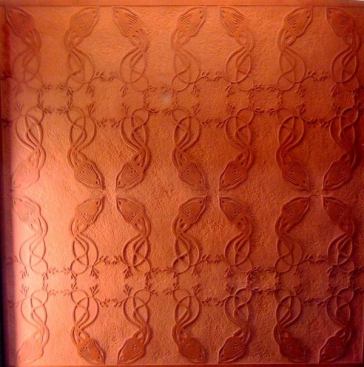 Interlam  Valchromat colored-through MDF panels feature special resins that make it 30% stronger than standard MDF. It's ideal&nbsp;for a variety of vertical and horizontal applications such as walls, ceilings, and cabinets. The company can also route various designs into the panels. 
www.interlam-design.com.