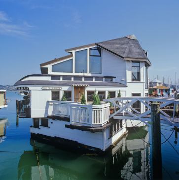“Train Wreck” houseboat, 1979, Sausalito, California
