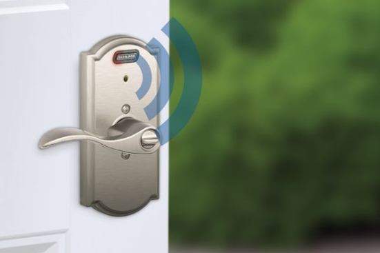 Security Measures  Three different security settings allow the Schlage Alarmed Lock to provide peace of mind for homeowners. Users can select alert settings with alarm modes that have a similar volume to a standard smoke alarm. The Activity Alert sounds two short beeps every time the door opens or closes, while the more sensitive Tamper Alert sounds a 15-second alarm when the doorknob or lever is disturbed (ideal for overnight use). Finally, the Forced Entry alert sounds a shrill, steady siren at first impact and will continue for three minutes when a significant force pushes against the door. The easy-to-install units are battery operated and available in Schlage’s most popular styles and finishes. 
Schlage. www.alarm.schlage.com. 
—L.H.