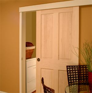 When a sliding pocket door is not suitable, 2610F wall-mount sliding door hardware off ers another option. The hardware is surface-mounted outside the wall and is ideal for those applications when a swinging door or a pocket door isn-t feasible. No close fi tting is required, and the hardware can be readily adapted for particular installations. L. E. Johnson Products. 800-837-5664. www.johnsonhardware.com