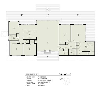 The new addition is at the south end of the house.