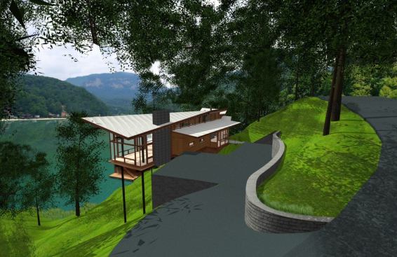 The building’s roof is an assemblage of warped planes, another motif in Finne’s work.