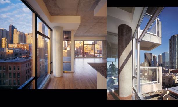 Cantilevered balconies and floor-to-ceiling windows give each unit glorious views.