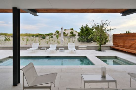 In addition to the ocean, the family have access to the pool in the backyard.
