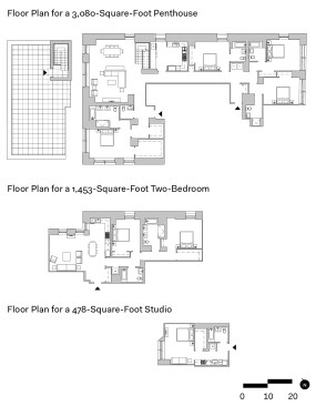 Floor plans from 91 Leonard