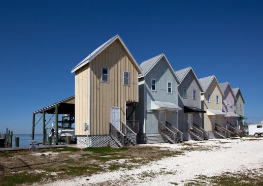 Fishing houses, 2000, Dauphin Island, Alabama