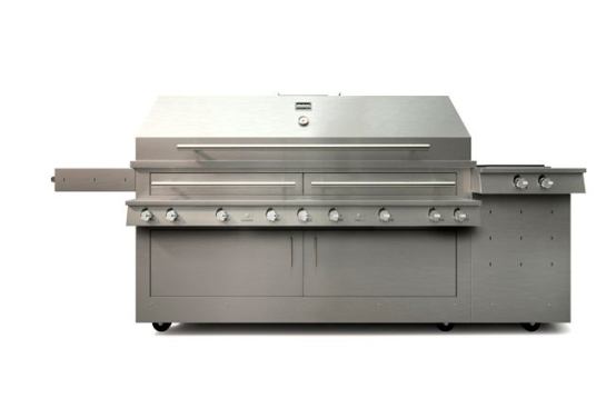 The manufacturer’s Hybrid Fire Grills allow homeowners to cook with gas, wood, or charcoal separately or in combination to pursue any outdoor cooking technique. Priced from $9,995 to $26,195, the grills are available in various sizes and burner configurations. 
www.kalamazoogourmet.com.