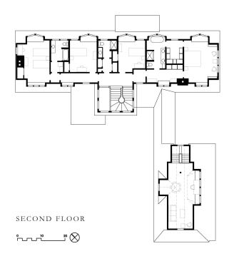 Second floor plan. Bedrooms also get the benefit of southern light.