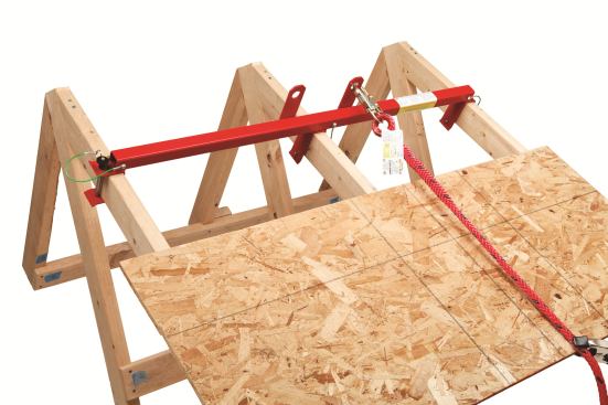 Super Anchor Safety Bar&nbsp;The Safety Bar provides open framing fall protection. The product is OSHA and ANSI compliant, and offers a sturdy tie-off point for two workers. It spans three trusses at the same time, can be rolled down the roof as the trusses are placed, and also can be used inverted. The best part? It’s easy and fast to set up, according to Tools of the Trade contributing editor Tim Uhler. 
www.superanchor.com
