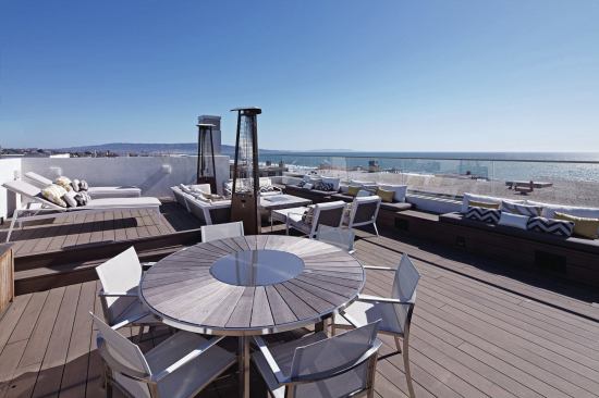 The roof deck.