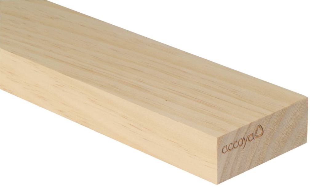 Accsys Technologies. To make Accoya lumber, the company starts with sustainably harvested wood then manufactures it using a non-toxic acetylation process that makes the product more dimensionally stable and durable than tropical hardwoods. The wood carries FSC and PEFC certification, as well as Cradle to Cradle Gold. It is indigestible for many insects, including termites, the firm says, and is suitable for uses such as decking, windows, doors, cladding, and structural components. 972.233.6565. www.accoya.com. Booth #468.