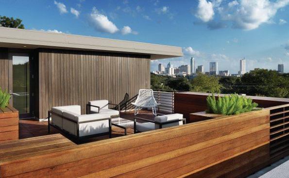 "The project puts outdoor spaces on a podium and celebrates them," said the judges, who liked the approachably built spa vibe and the compact design in a trasitional neighborhood. 