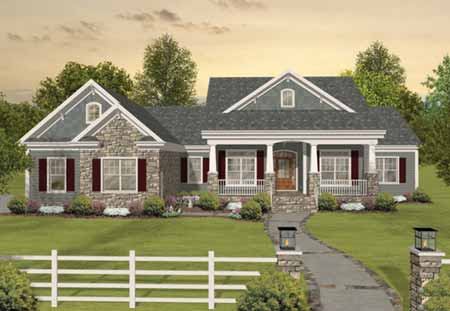 No. 5: Craftsman Chic Square footage numbers were lower among those in the top half of the list. Offering 2,156 square feet, this plan focuses on making the space it does offer sparkle, including tray ceilings, a vaulted screened porch, and walk-in closets. For more images and information, click 
here.