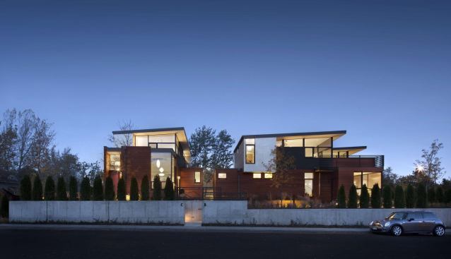 Tres Casitas sits on the western edge of Boulder, Colo., in a lot that had been in foreclosure. The homes are positioned relative to each other, and to the views of the Flatirons, a rock formation to the west. 