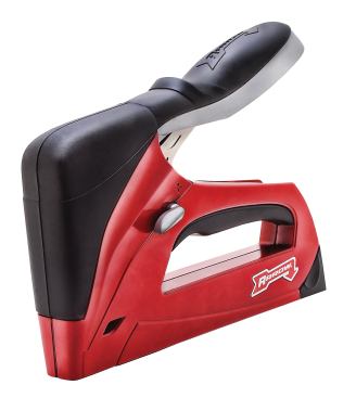 Arrow Fastener. The T50 R.E.D. manual staple gun drives staples from 1/4 inch to 9/16 inch and is the only manual model capable of driving a 1-inch brad nail, the company says, while delivering 40% more power than competing tools. The T50 is 50% easier to squeeze than the previous model, and its high and low power settings provide flexibility for a range of hard and soft surfaces. It features a quick-load magazine, a jam-resistant mechanism, and a shot meter. 800.776.2228. www.arrowfastener.com. –K.T.