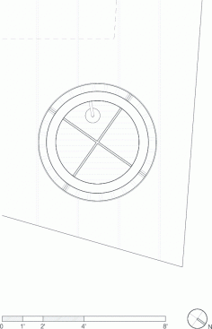 The roof plan showing the shower cut out.