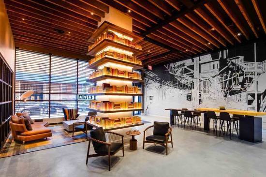 At AVA DoBro, common spaces offer a hip, local-themed vibe and provide residents with opportunities for easy interaction.