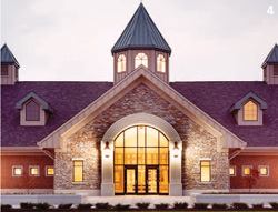 Lexington-Fayette County Detention Center, Lexington, Ky. Located on the outskirts of town, near horse country, DMJM H&N's 1,280-bed jail is recessed into a hill to minimize its visual impact. The administration building (shown) was designed to look like an equine facility