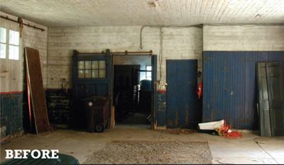 Although most of the changes were internal, the team carefully considered the barn's history and architectural details when choosing finishes and furnishings for an open gathering space complete with a great room, bar, kitchen, billiard room, and upstairs guest quarters. It also opened and widened the barn doors to connect the interior more directly with the picturesque landscape.