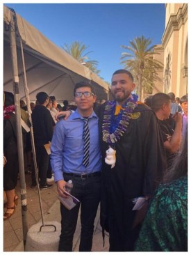 Bernardo, pictured right, says he couldn't have graduated without the help of AMCAL partner program HOPE, which fosters long-term success among the developer's residents.