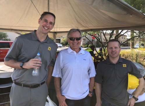 KB Home Las Vegas division president Brian Kunec (left), Greg Renner, vp, marketing at MiTek Systems, and Robert Broad, KB Las Vegas Division executive VP, operations.