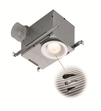 Broan-NuTone. The company’s recessed fan/lights now include a sensor that turns the fan on when it senses a quick rise in humidity then turns it off automatically. The Energy Star-rated unit looks like a traditional recessed light, but contains a concealed 70-cfm ventilation fan that operates at 1.5 sones. The auto shut-off feature is adjustable from five to 60 minutes or can be operated manually. The fan is UL listed for use over the tub or shower.
www.broan.com.
–Katy Tomasulo