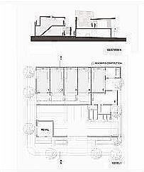 Segal retained parts of the original building shell and foundation, but removed the roof and added a second story. Five two-story units now stand on the footprint of the former retail structure.