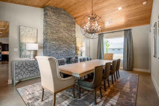 Dining Room With Dual Fireplace 