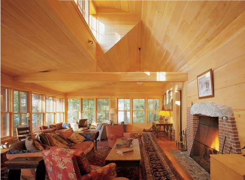 This Maine cottage combines well-loved materials with a contemporary sense of space and thoroughly modern building systems.