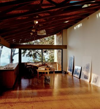 The upstairs painting studio