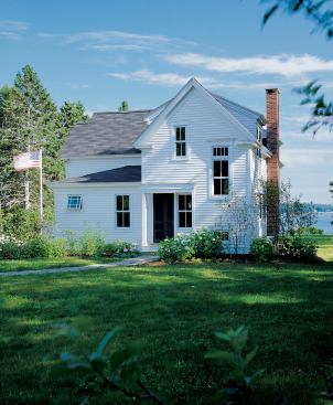Vernacular forms and modest dimensions made this summer house both simple to build and right at home on its Maine coast site. Opting for plainer materials elsewhere opened space in the budget for granite kitchen counters and cherry floors.