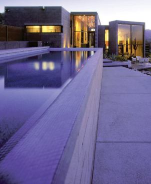 Each of the home's three terraced levels contains a distinct room type— public areas, circulation, and private spaces.