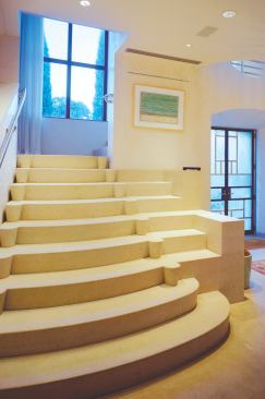 CUSTOM HOME  July-August 2005  Last Detail  Stair Tribute    Nothing less than Michelangelo's Laurentian Library steps served as inspiration for the grand foyer stairwell.