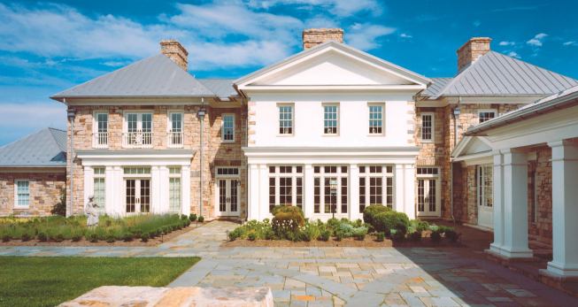 Inspired by nearby Georgian mansions and distant Irish manor houses, this house fulfills the lifelong dream of an avid Civil War buff.