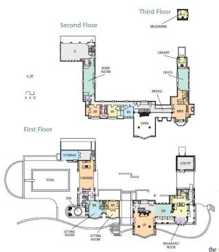The C-shaped floor plan allows extra privacy for overnight guests.